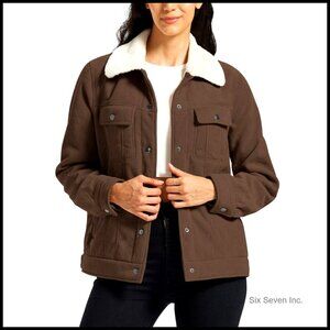 Corduroy Sherpa Fleece Lined Jacket Warm Winter Coat Button Down Casual